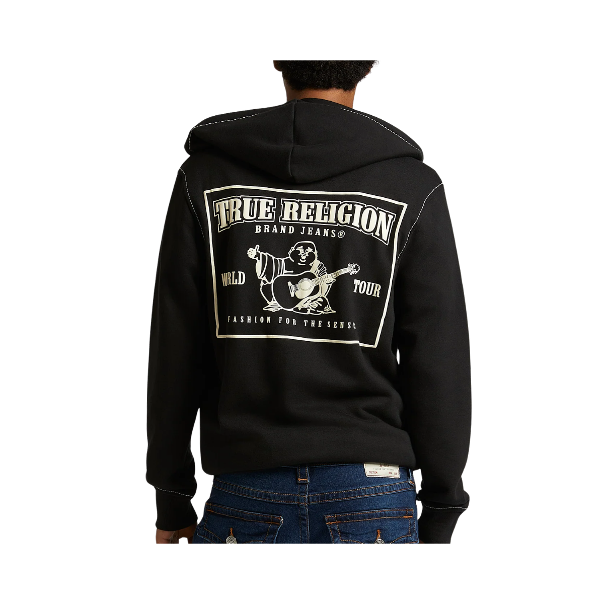 Big T Zip Up Hoodie - Black