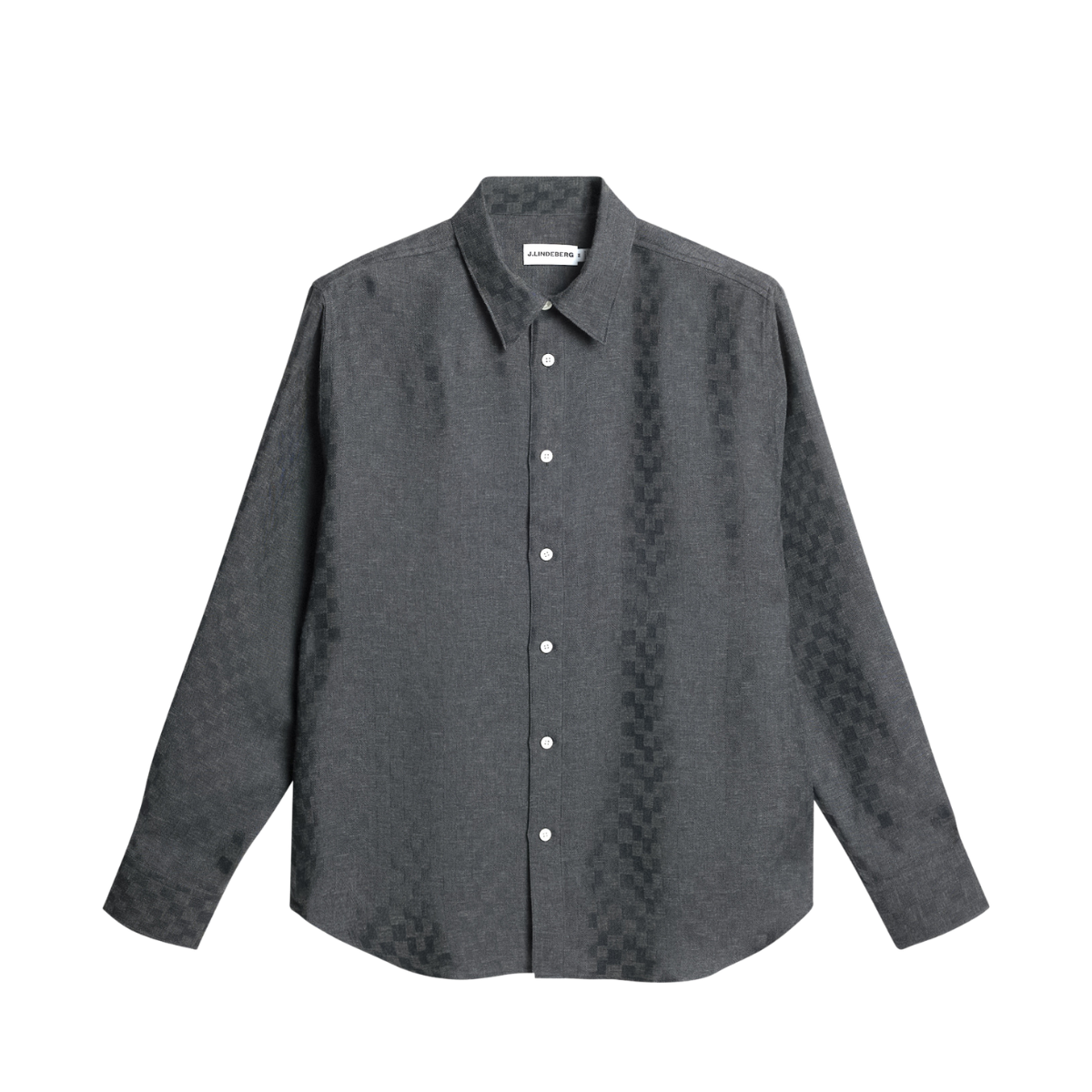 Reg LS Jacquard Shirt - Asphalt