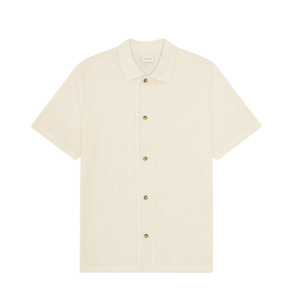 Pointelle SS Shirt - Eggnog White