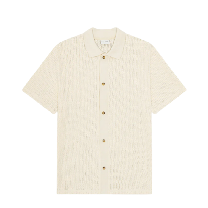 Pointelle SS Shirt - Eggnog White