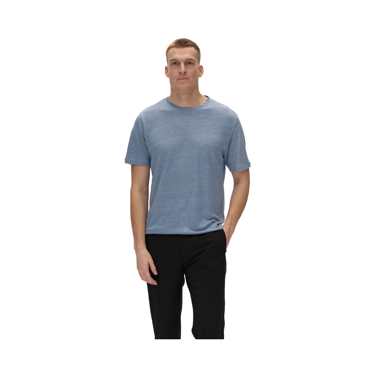 Duke Linen SS Tee - Blue Shadow