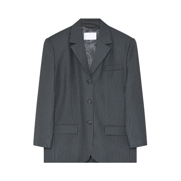 2ND Harry Pinstripes - Dark Grey Melange