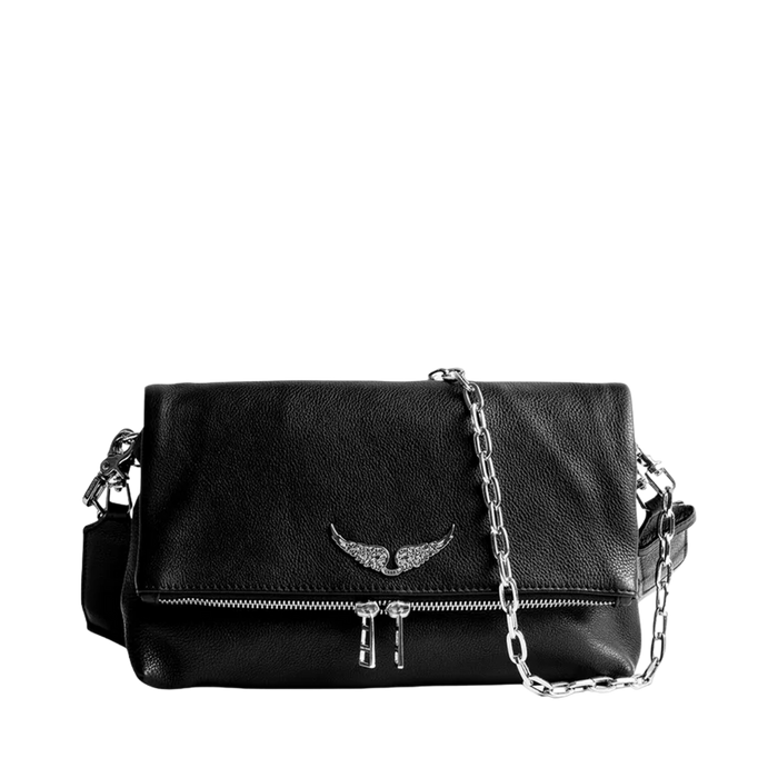 Rocky Grained Leather Bag - Black
