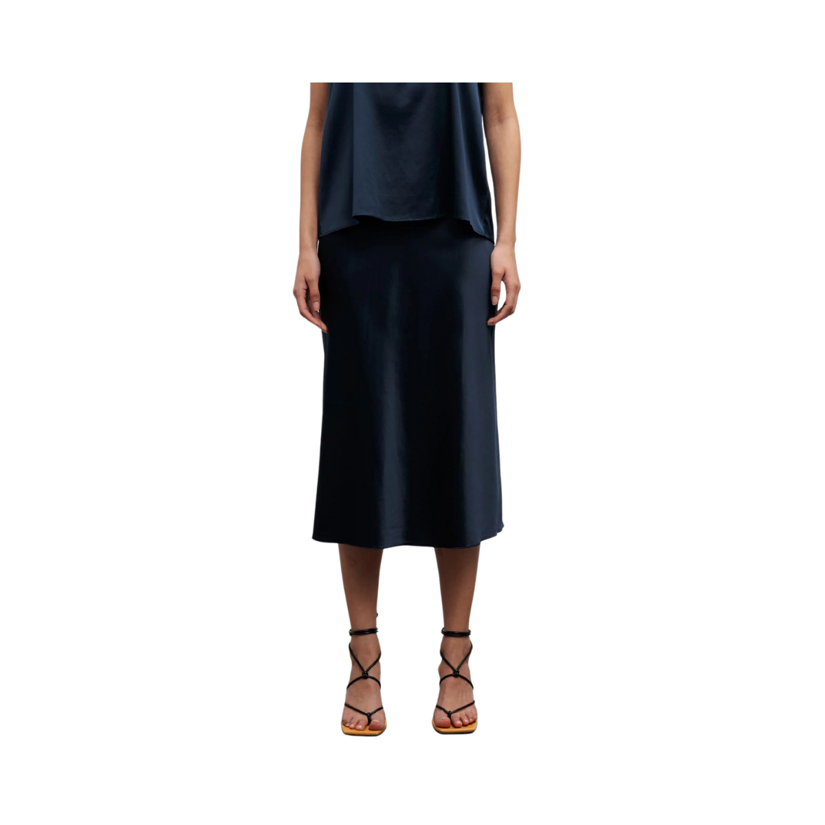 Hana Satin Skirt - Midnight Blue
