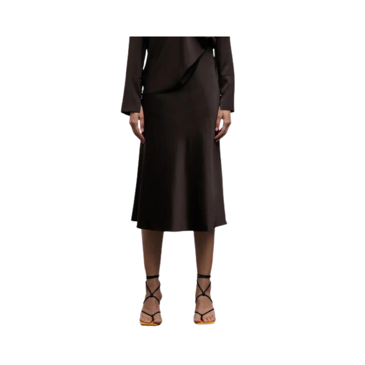 Hana Satin Skirt - Dark Brown
