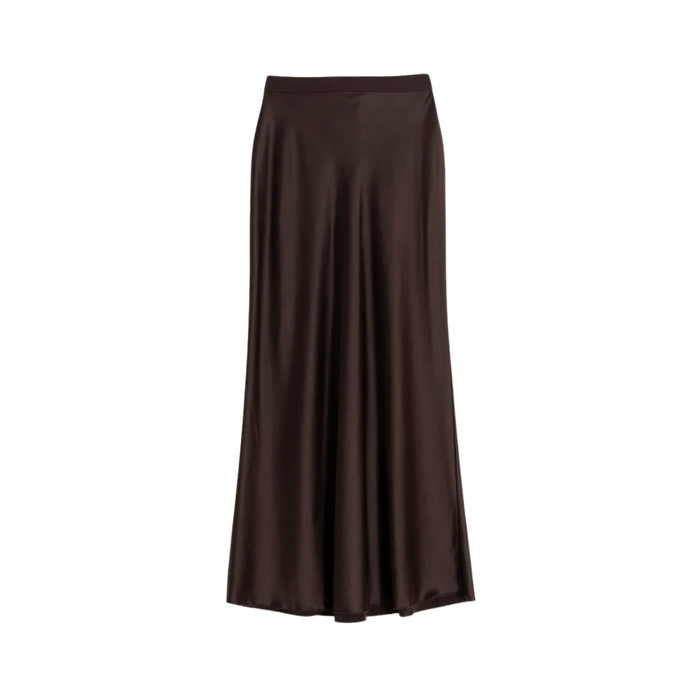 Hana Satin Skirt - Dark Brown