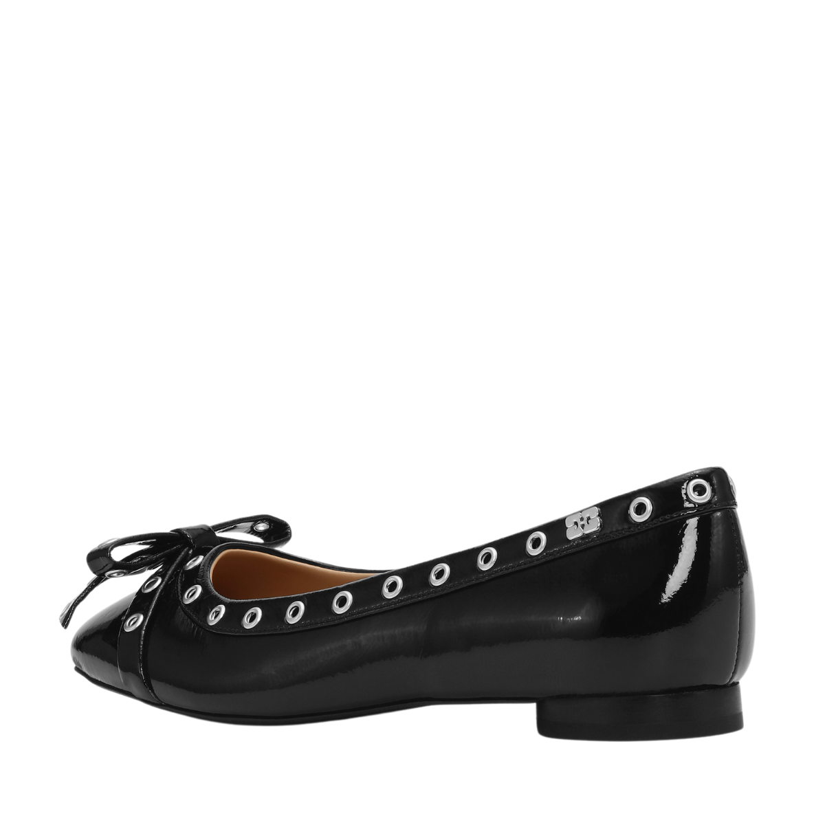 Eyelets Bow Ballerina Naplack - Black