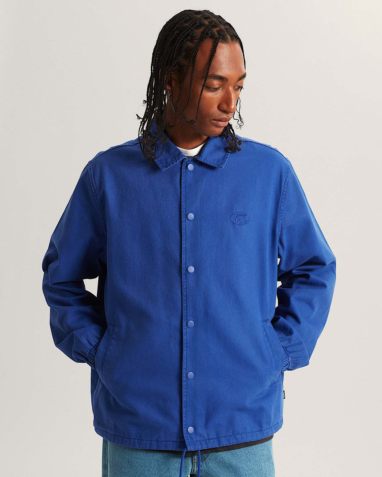 Torrey Pigment Canvas Coaches Jacket - VNFRX Royal Cobalt
