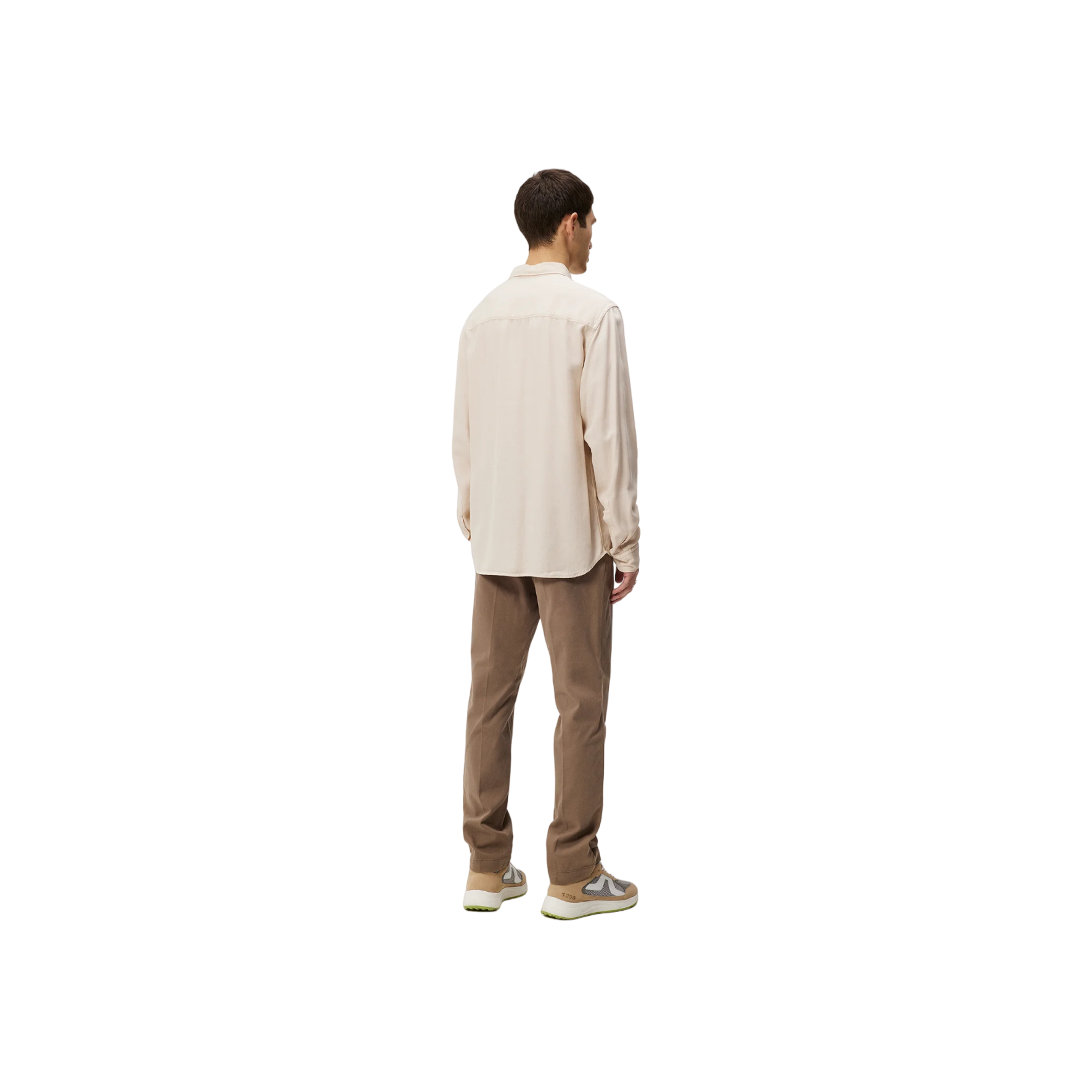 Reg LS Structure Tencel Shirt - Beige