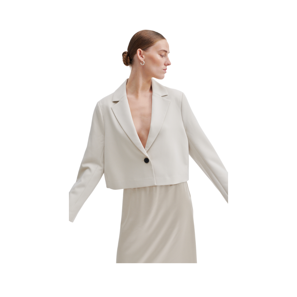 Evie cropped blazer - White