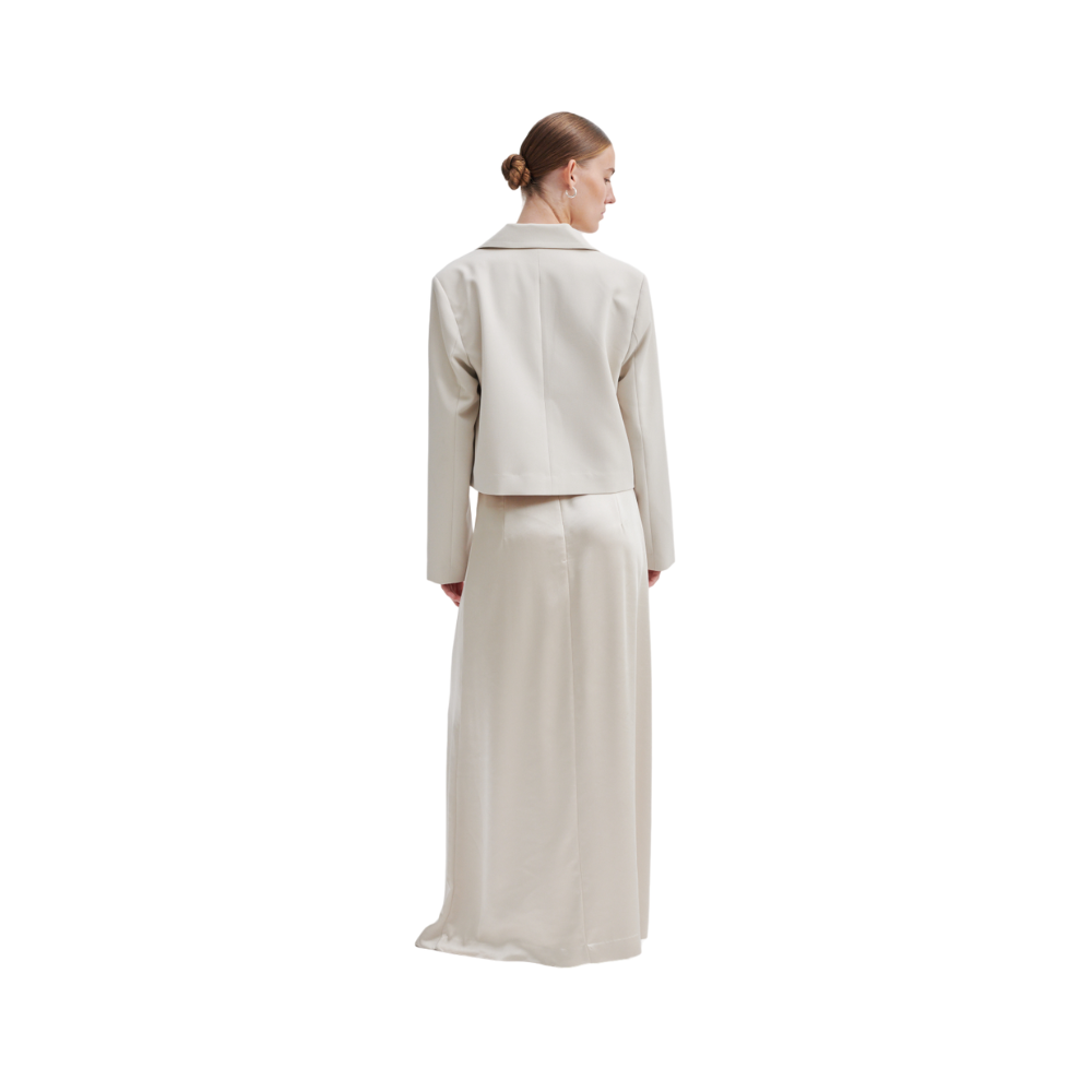 Evie cropped blazer - White