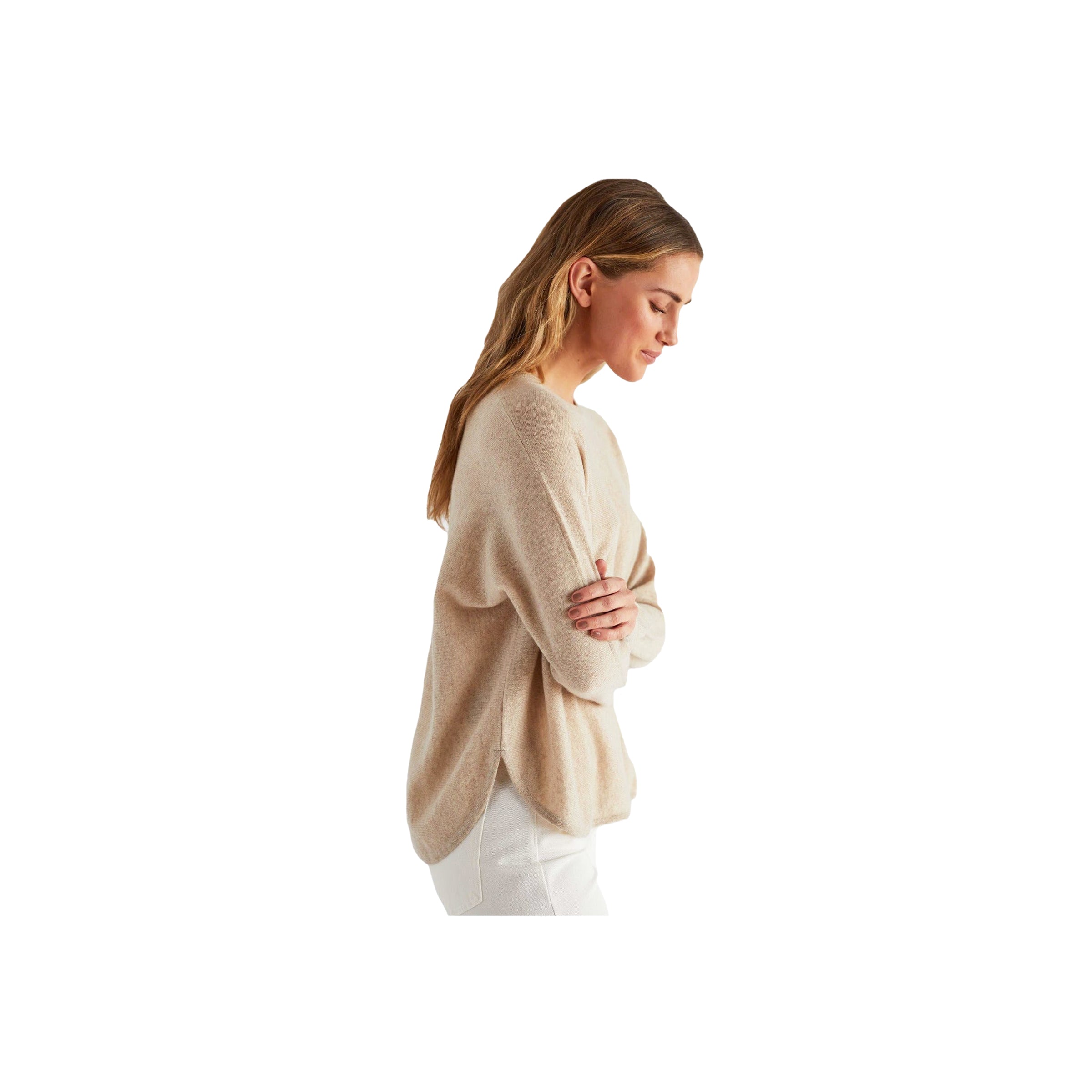 Curved Sweater - Beige