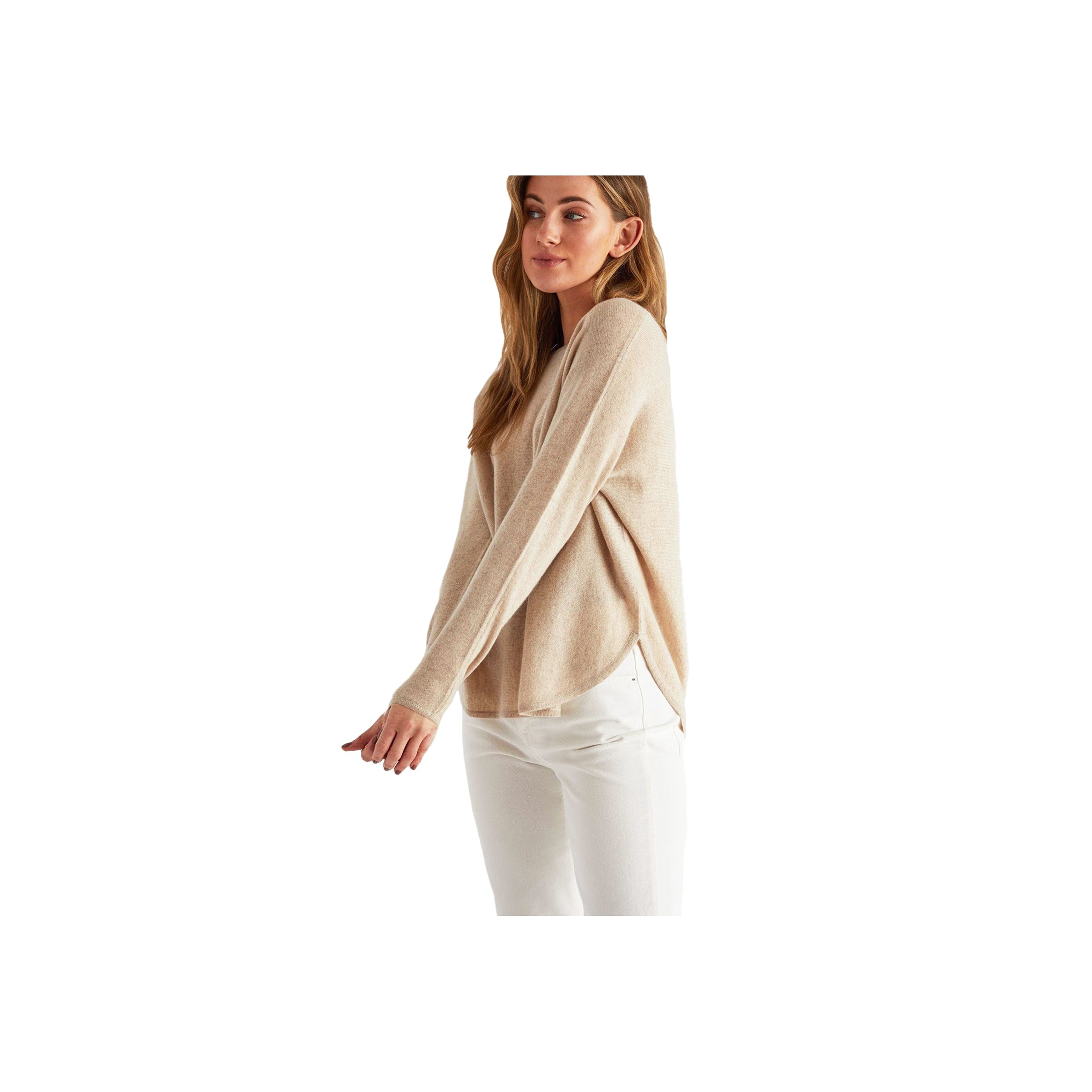 Curved Sweater - Beige