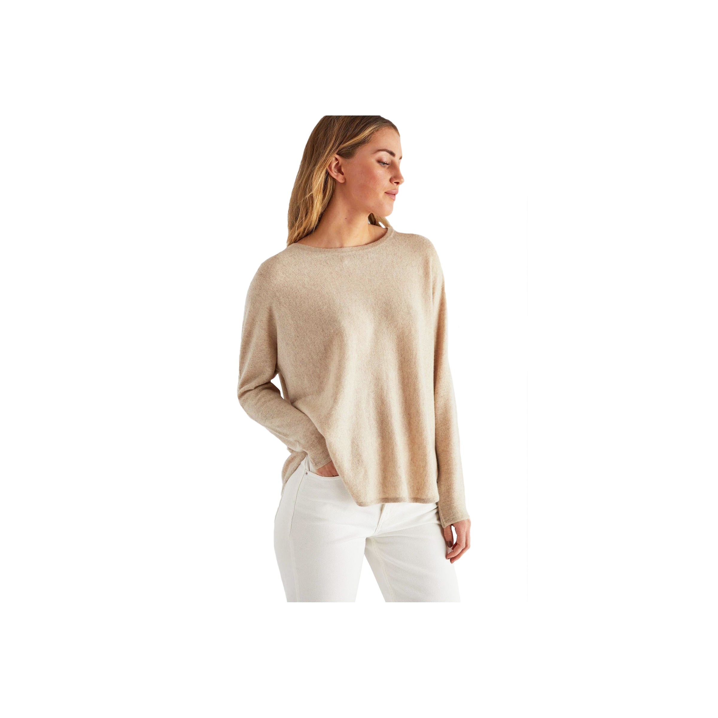 Curved Sweater - Beige